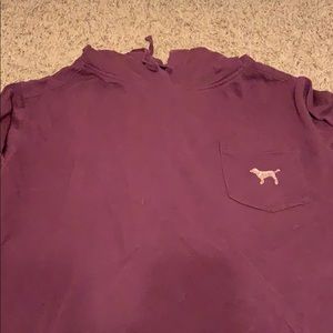 VS PINK maroon and rose gold hoodie